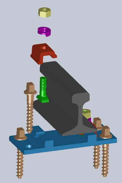 KPO clamp rail fastening system